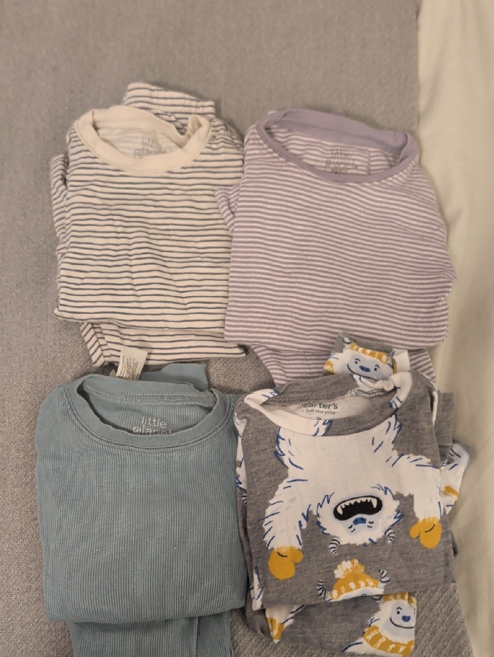 Bundle Carter's Pj Sets - Lavender, White, Blue, Gray